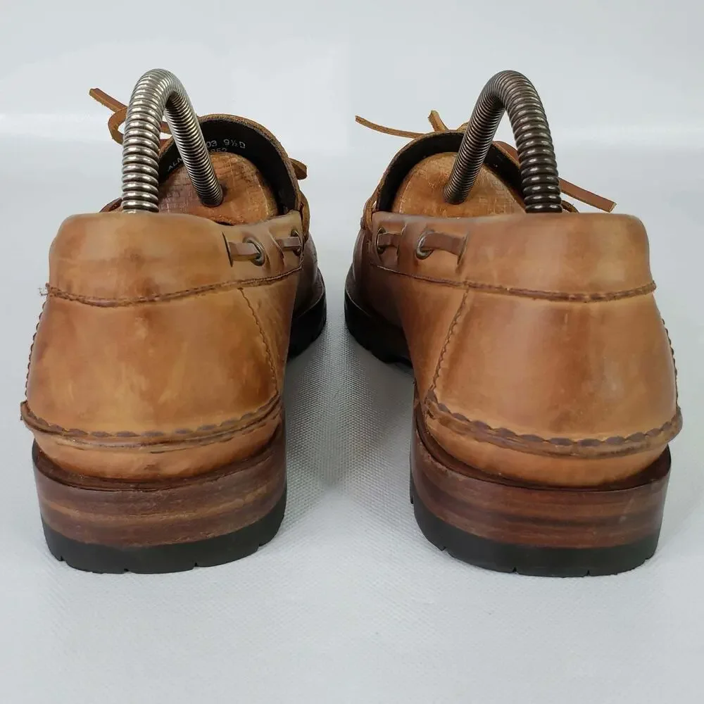 Vintage Polo Country Ralph Lauren Mens Size 9.5 D Boat Shoes Leather Brown